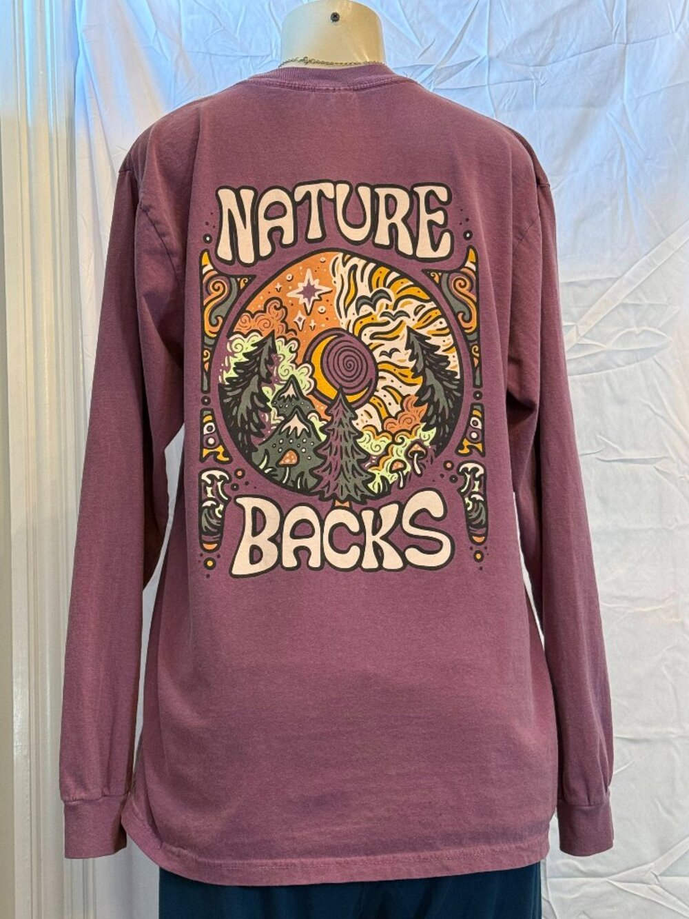 Naturebacks Forest Moon Purple LS Tshirt Adult L